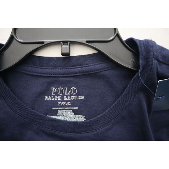 Polo Ralph Lauren PL91RL Men's Sz M Blue Logo Graphic Crew-Neck L/S Lounge Shirt - Picture 4 of 6